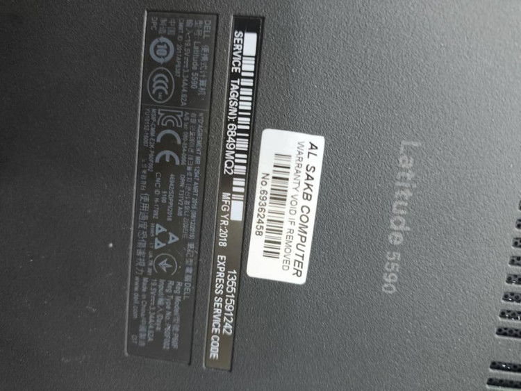 لپتاپ کار کرده i5 نسل 7 DELL مدل 5590